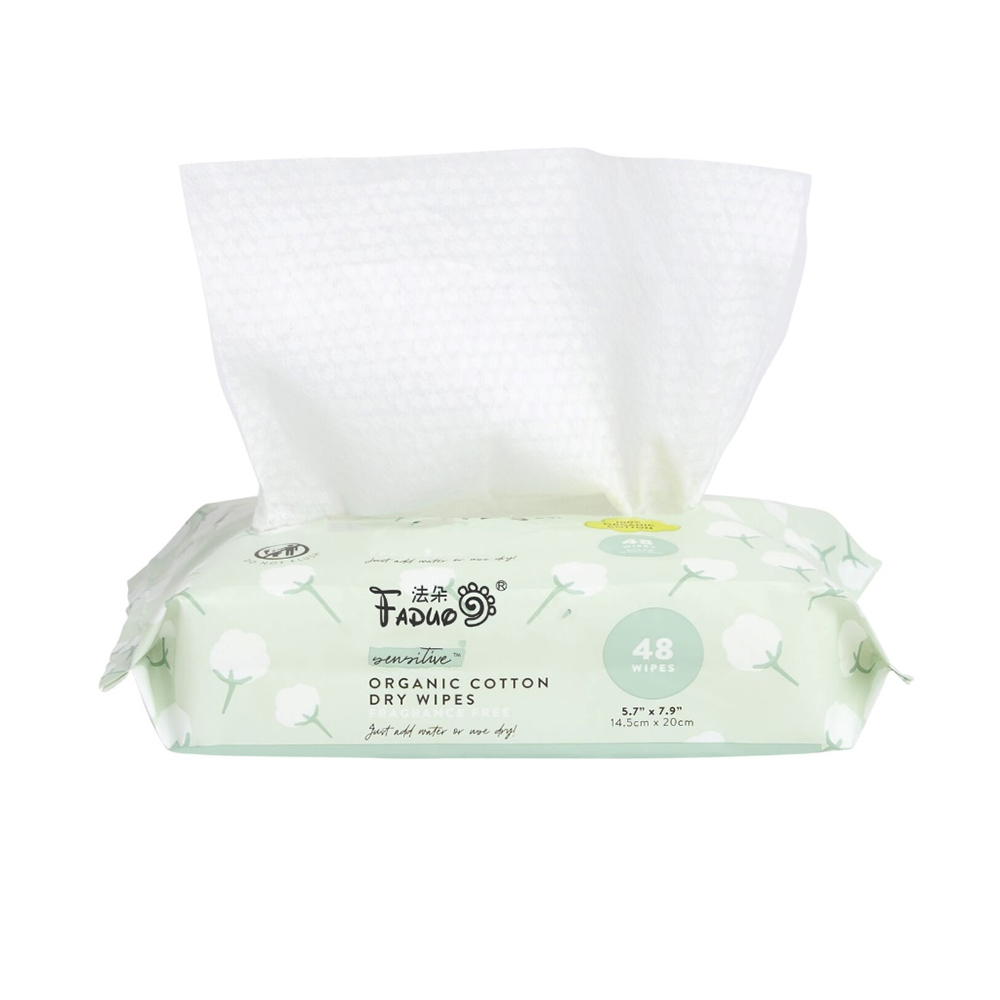 48 Count Organic Cotton Dry Wipes