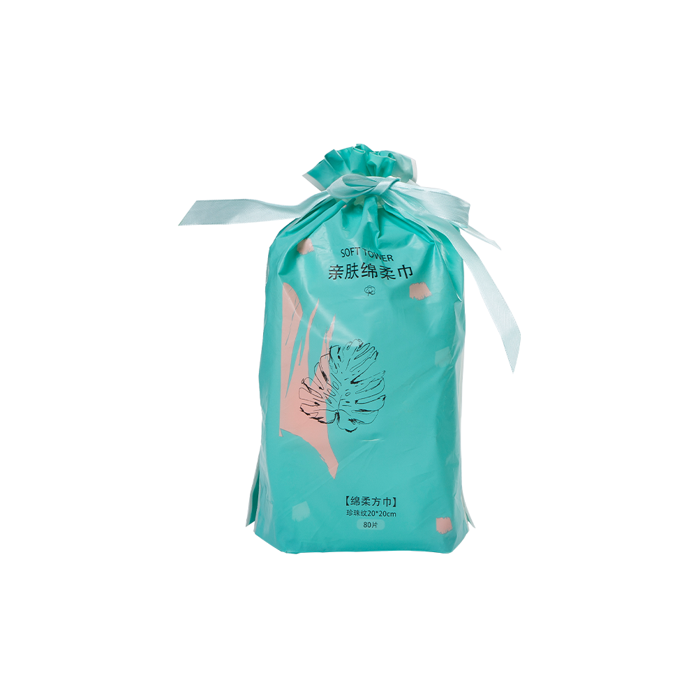 Cotton wipes in Bag-packed drawstring design