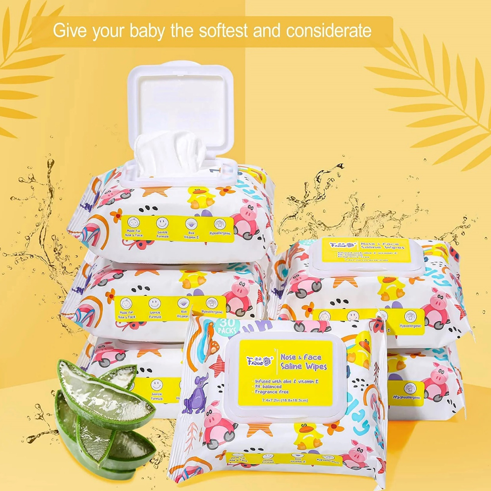 Natural Baby Face and Nose Saline Wipes